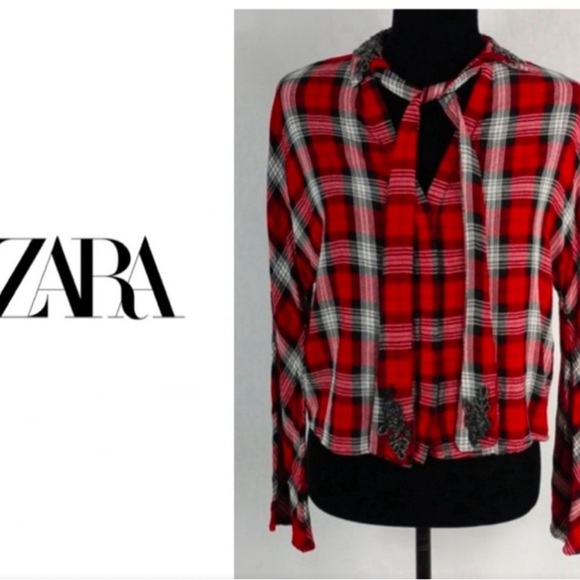 Zara shirt,womenS,checkered,plaid,boxy,bow,,beaded,rodeo
Country concert! - Picture 1 of 16